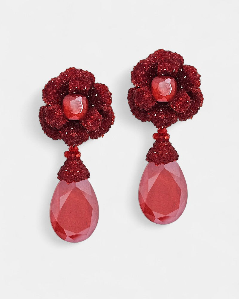 Pendientes rojos de swarovski