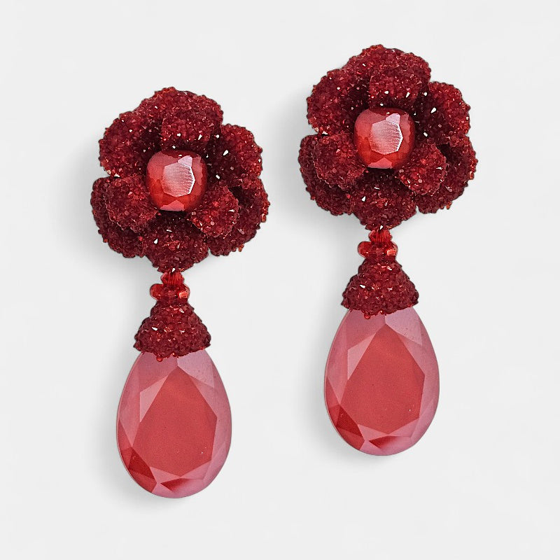 Pendientes rojos de swarovski