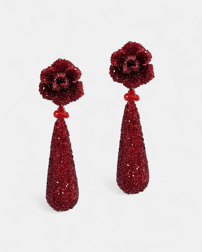 Pendientes rojos de swarovski
