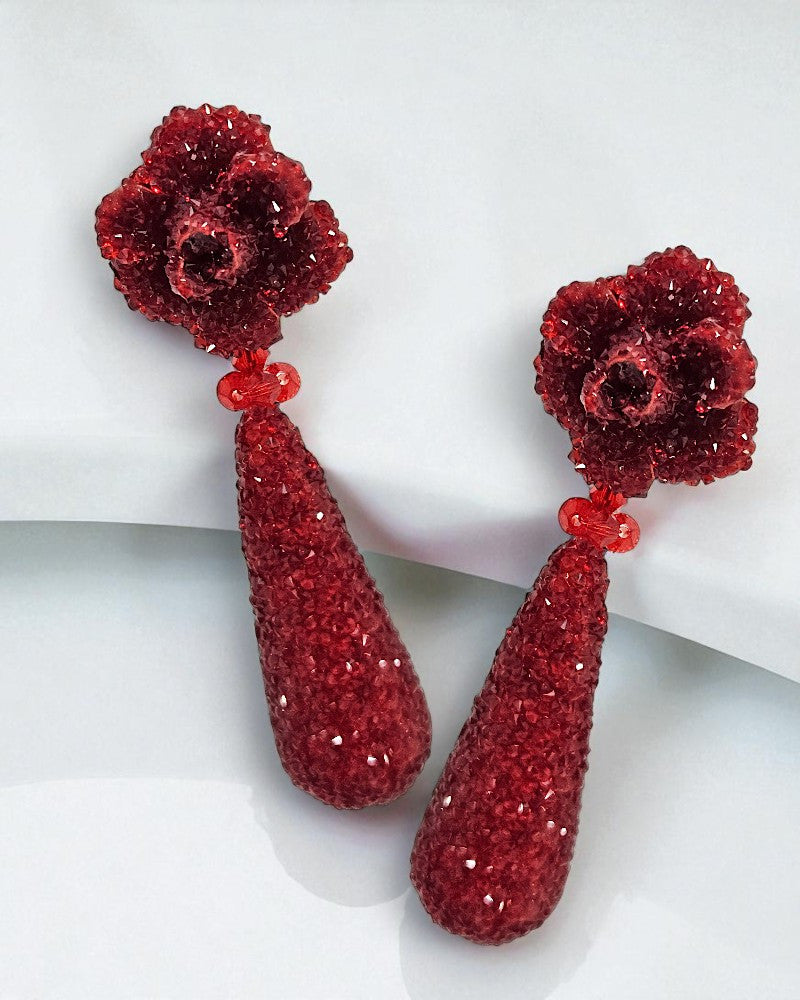 Pendientes rojos de swarovski