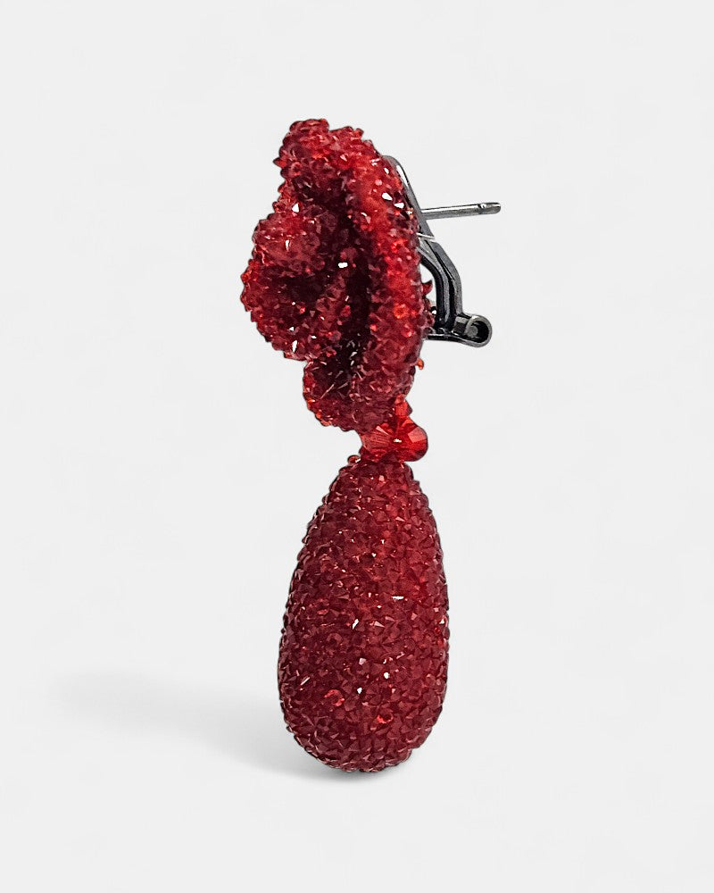 Pendientes rojos de swarovski