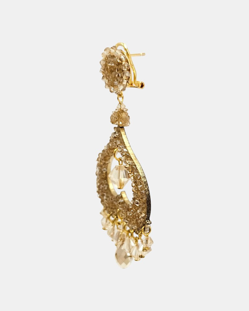 Gold ceremonial earrings in Swarovski Dublos