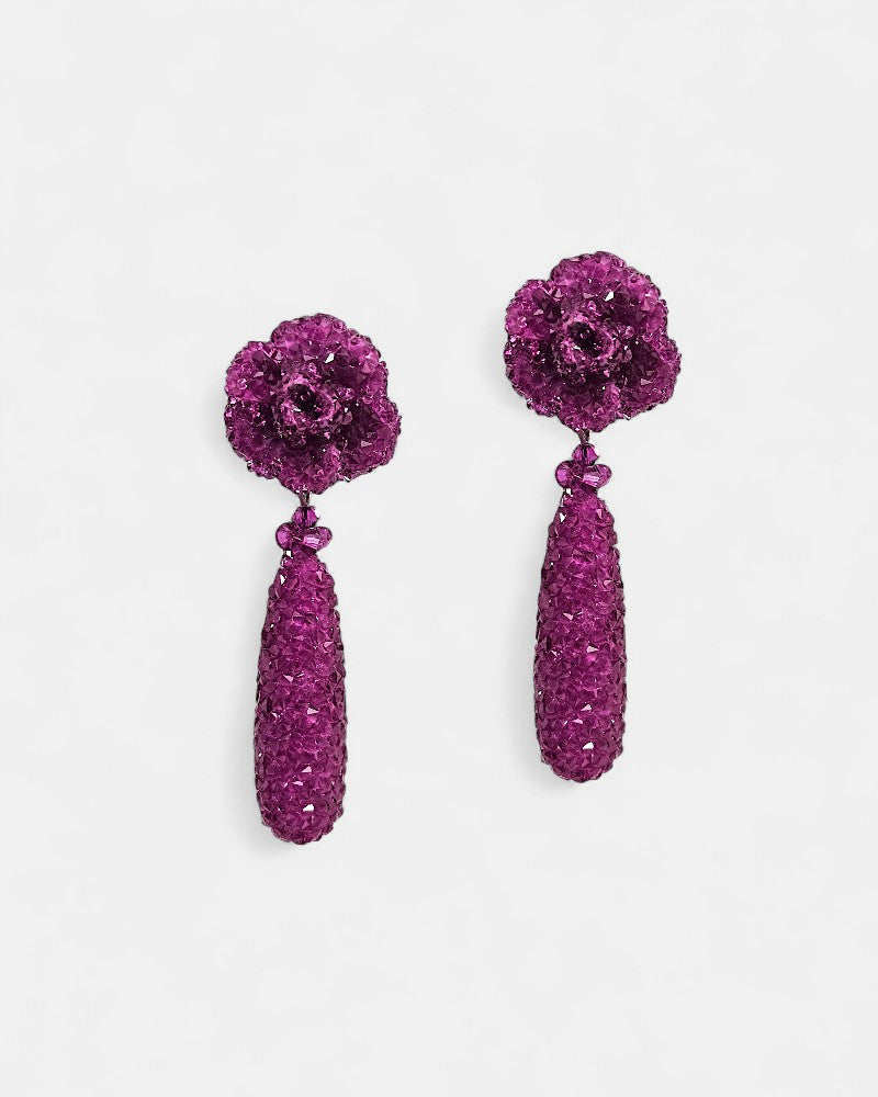 Pendientes Dublos Buganvilla con Cristales Swarovski