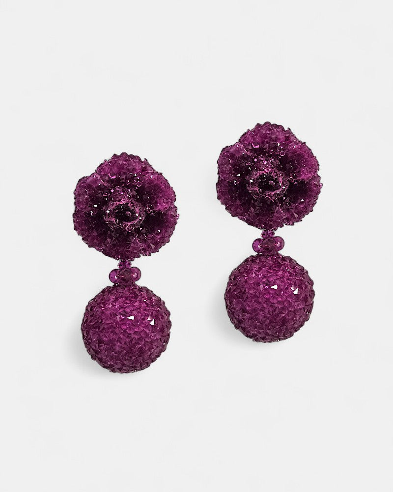 Pendientes Dublos Buganvilla con Cristales Swarovski