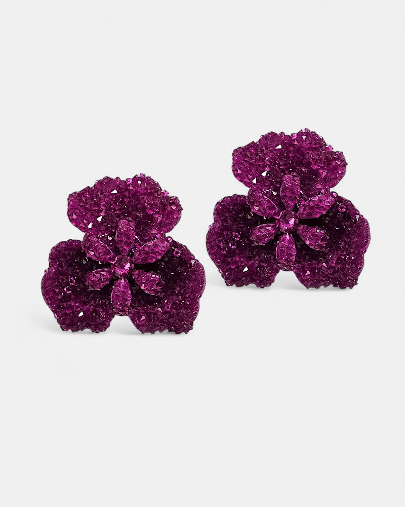 Pendientes Dublos Buganvilla con Cristales Swarovski