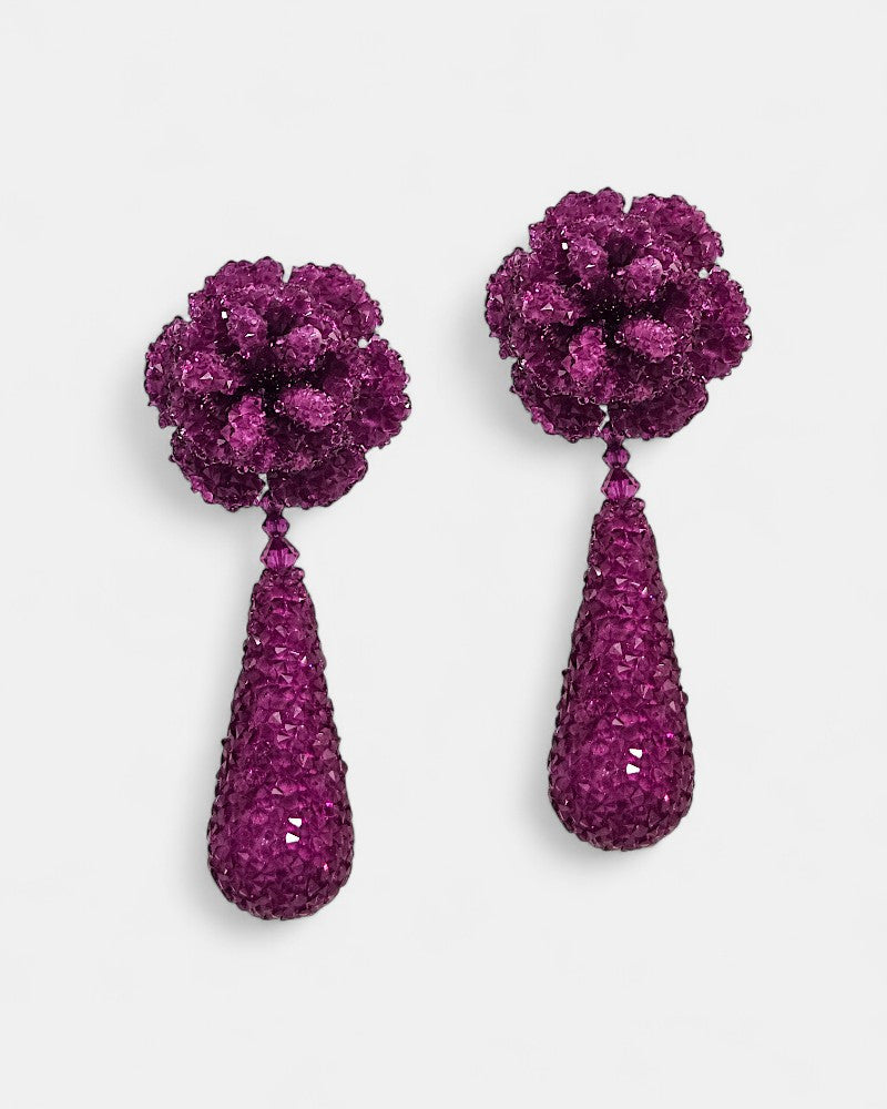 Pendientes Dublos Buganvilla con Cristales Swarovski