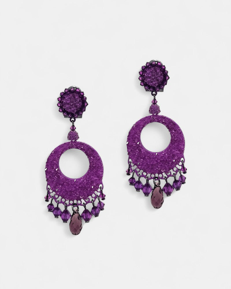 Pendientes Dublos Buganvilla con Cristales Swarovski