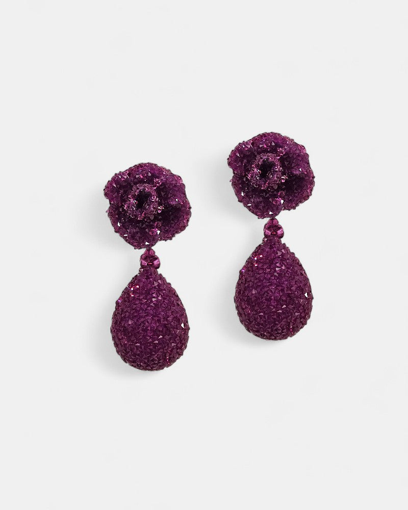 Pendientes Dublos Buganvilla con Cristales Swarovski