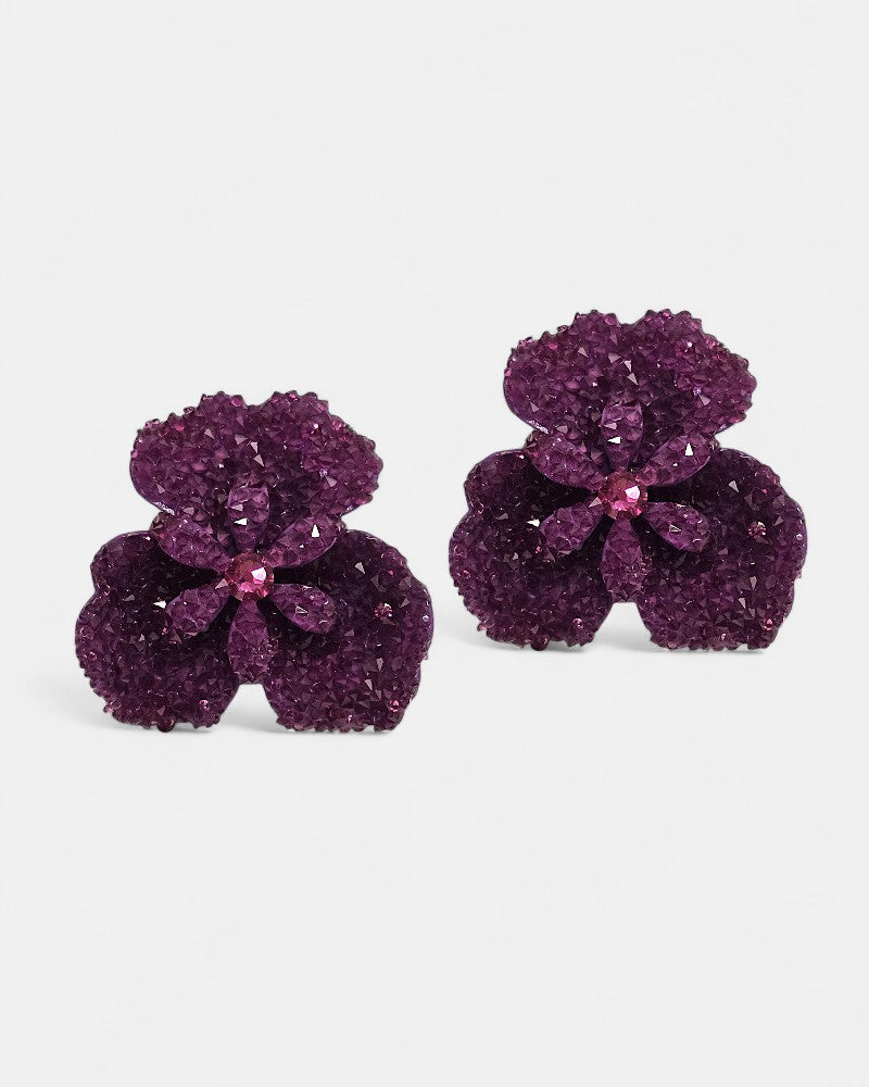 Pendientes Dublos Buganvilla con Cristales Swarovski