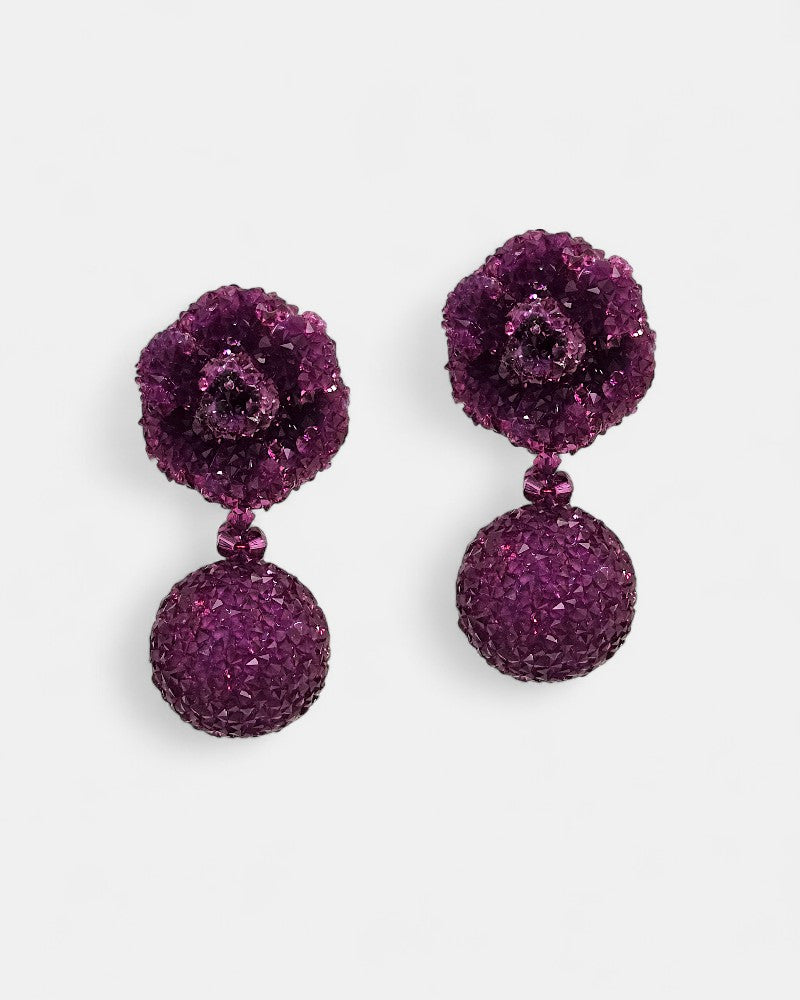 Pendientes Dublos Buganvilla con Cristales Swarovski