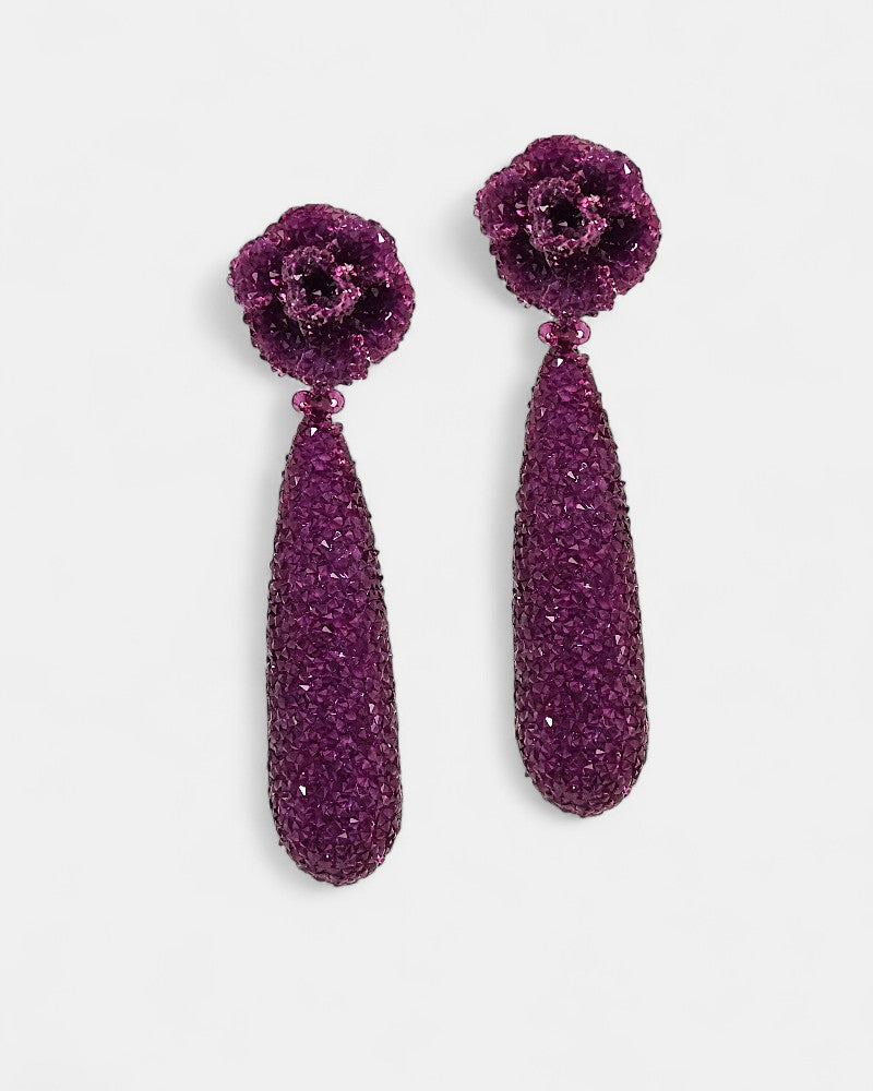 Pendientes Dublos Buganvilla con Cristales Swarovski