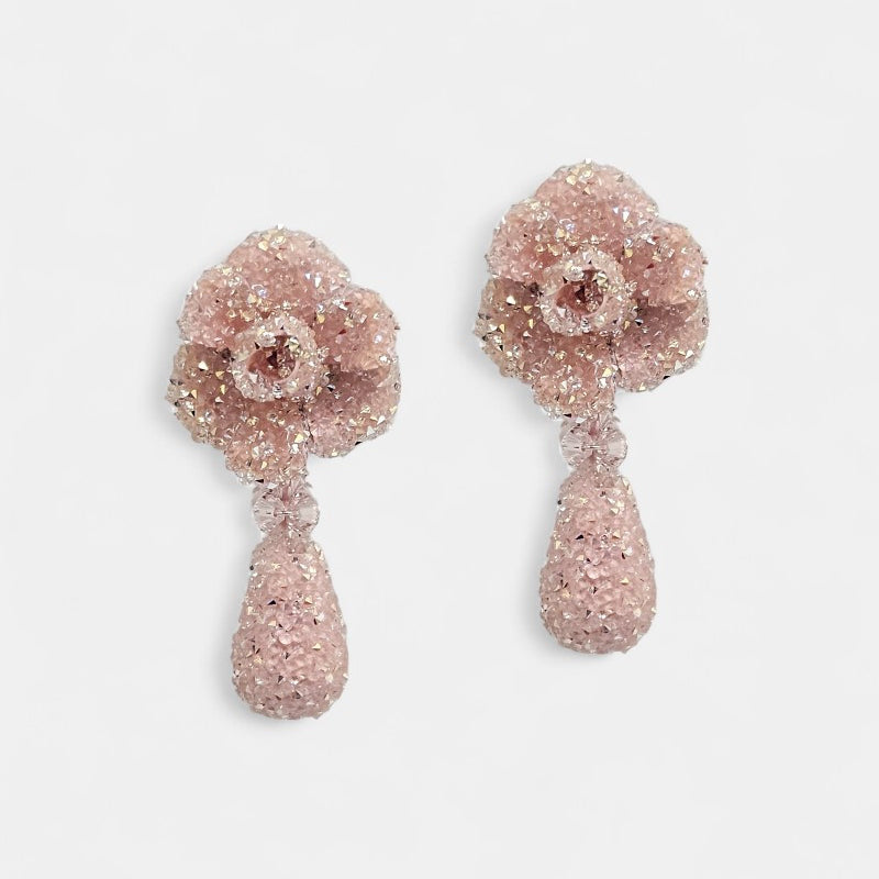 Pendientes rosas con swarovski Dublos