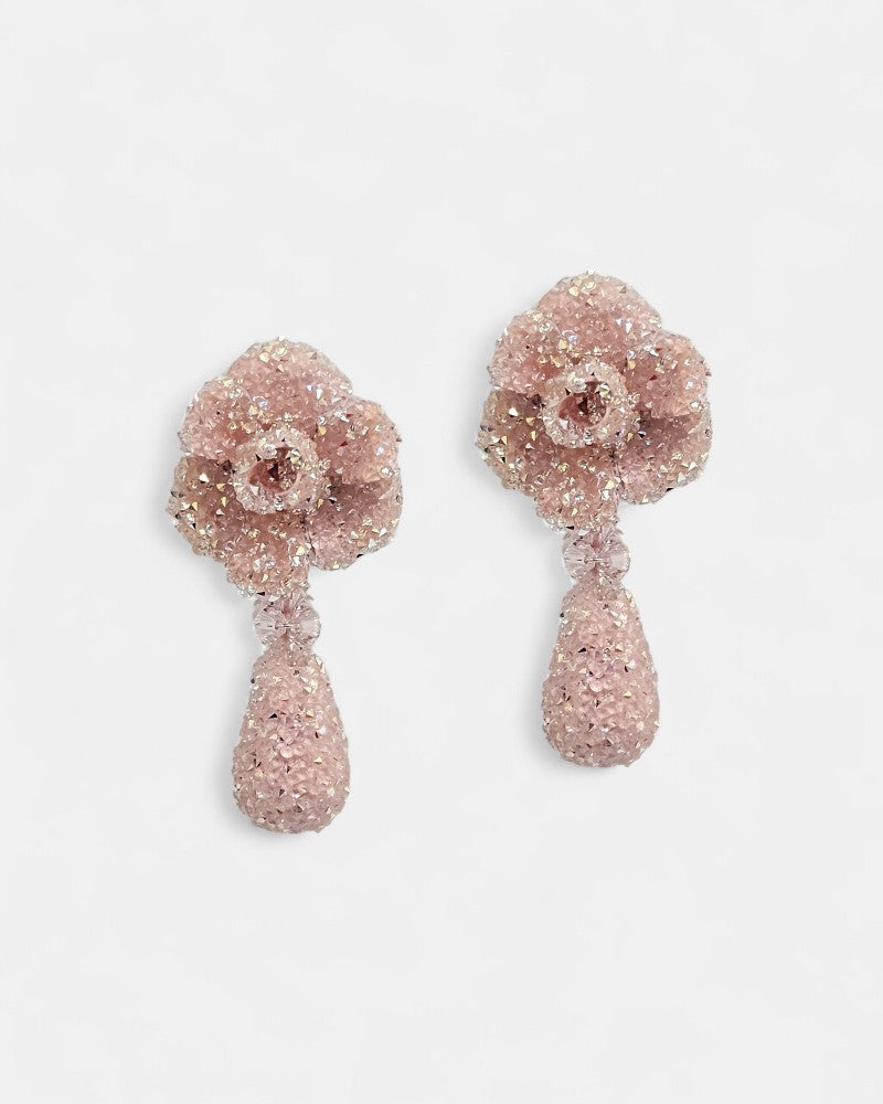Pendientes rosas con swarovski Dublos