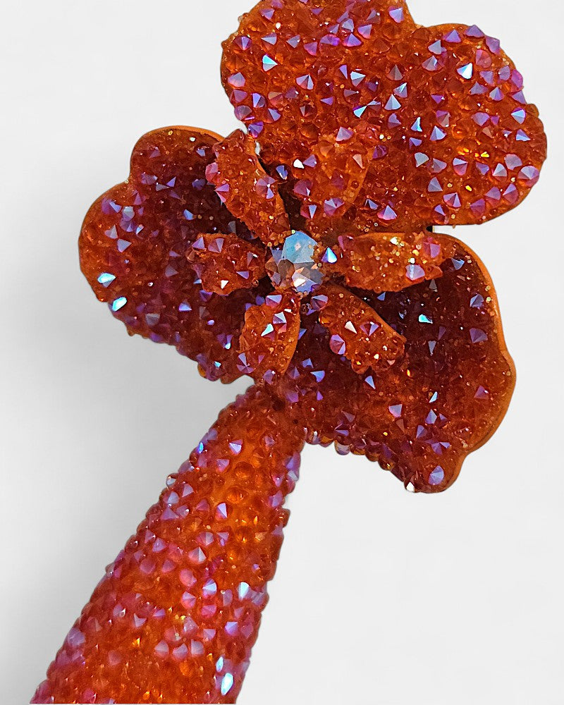 Pendientes lágrima naranja swarovski Dublos