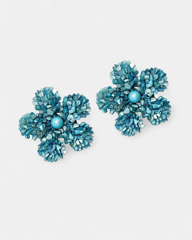 Pendientes nácar azul