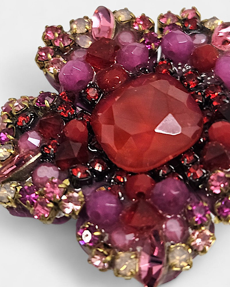 Pendientes rojos y rosas swarovski Dublos