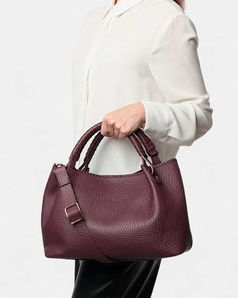 Sac en cuir bordeaux Mia