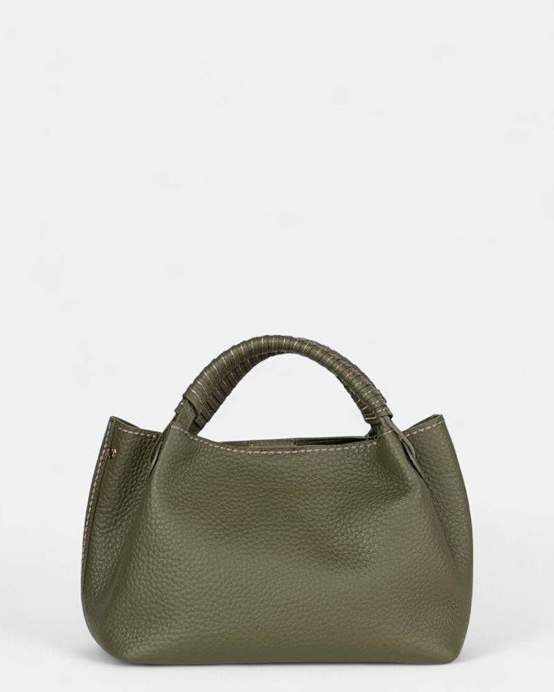 Bolso piel Mia verde de mano