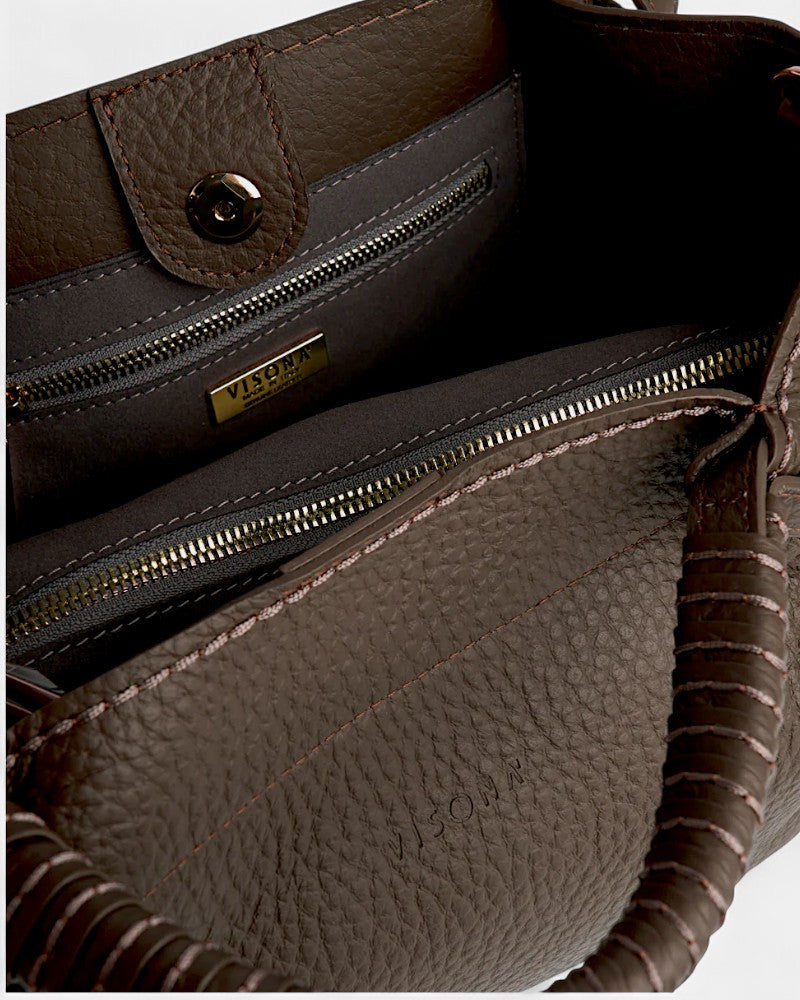 Mia brown leather handbag