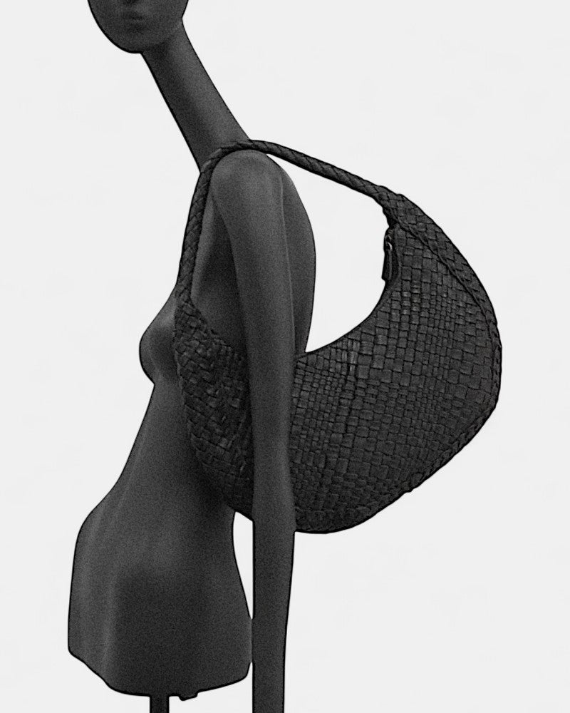 Bolso de piel trenzada Dream negro