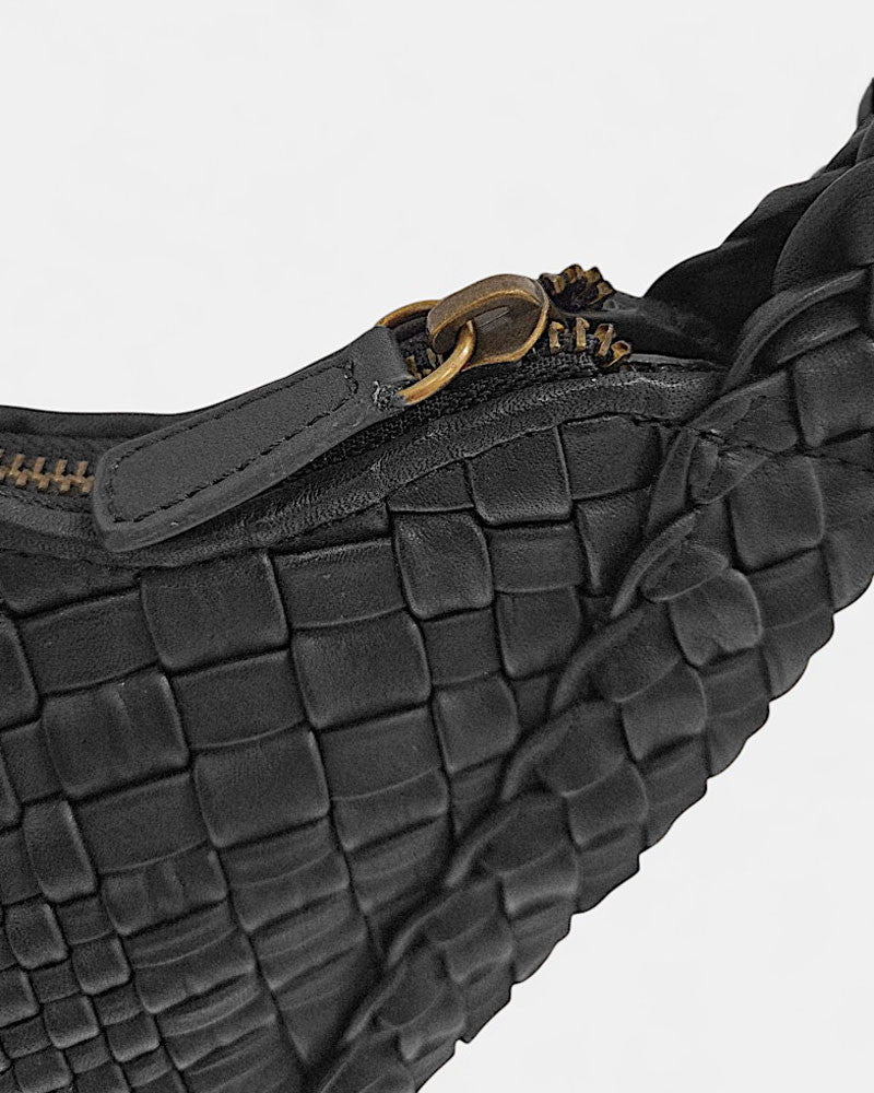 Bolso de piel trenzada Dream negro