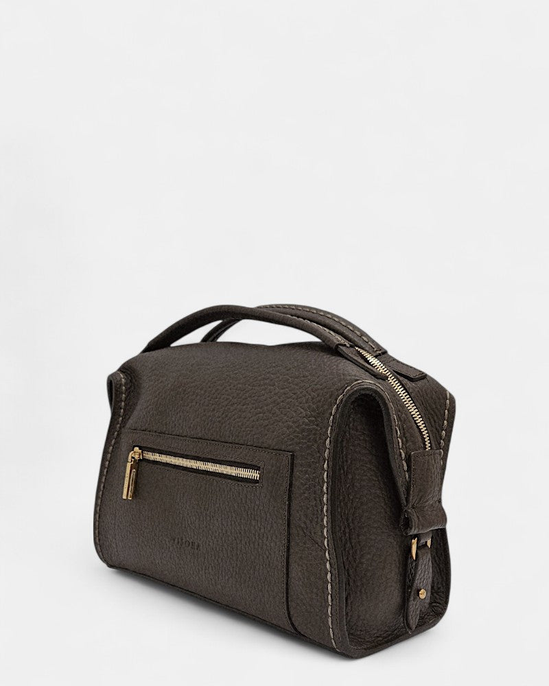 Bolso de piel Nora marrón