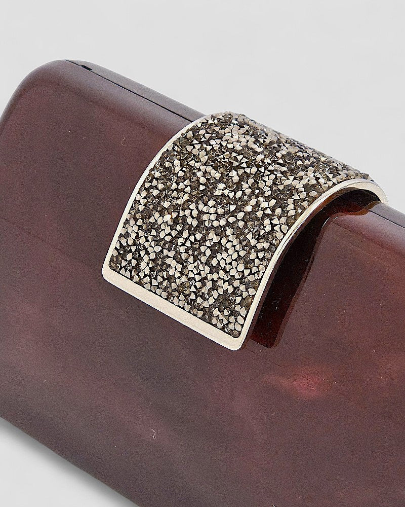 Clutch de ceremonia rojo Borgoña