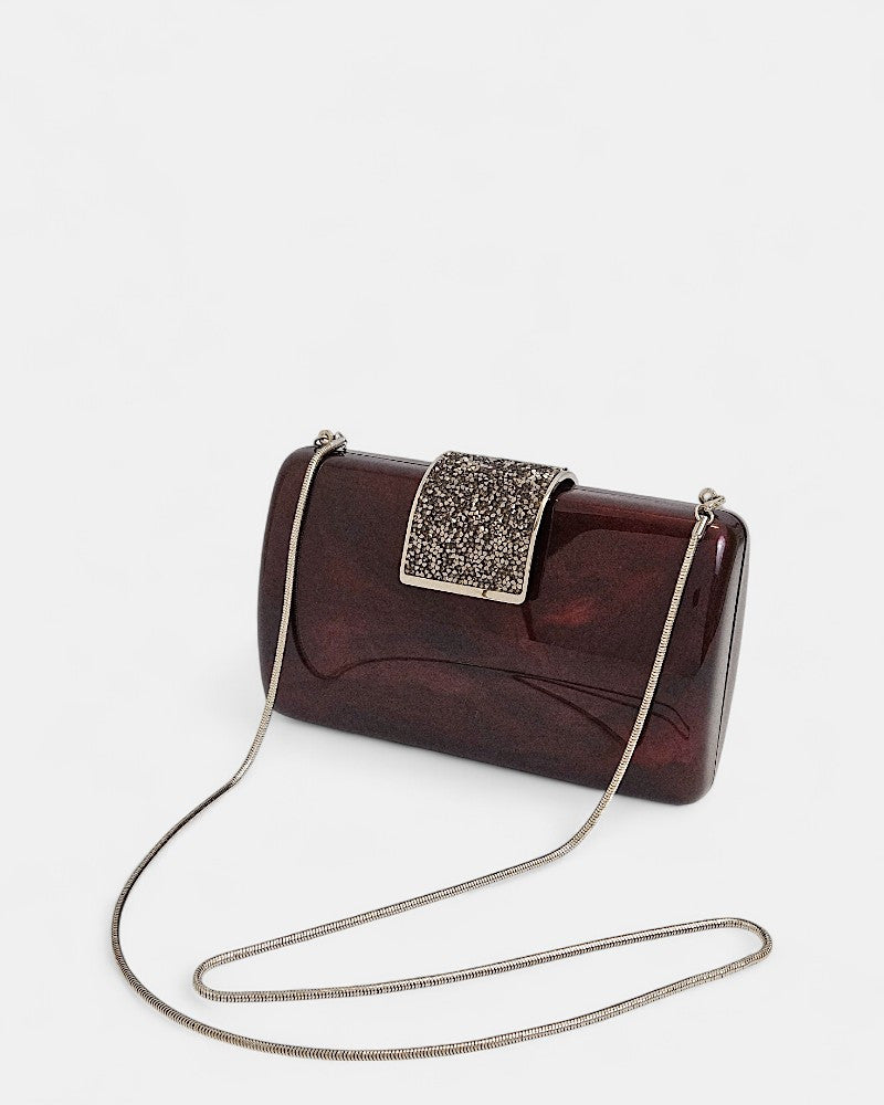 Clutch de ceremonia rojo Borgoña