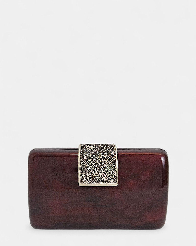 Clutch de ceremonia rojo Borgoña