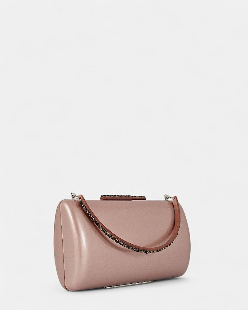 Sac de soirée rose pâle avec poignée