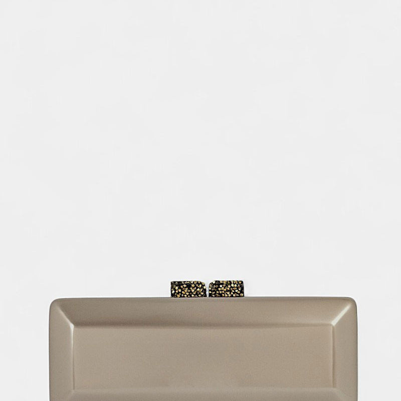 Bolso de ceremonia con cristal dorado Taupe Elegance
