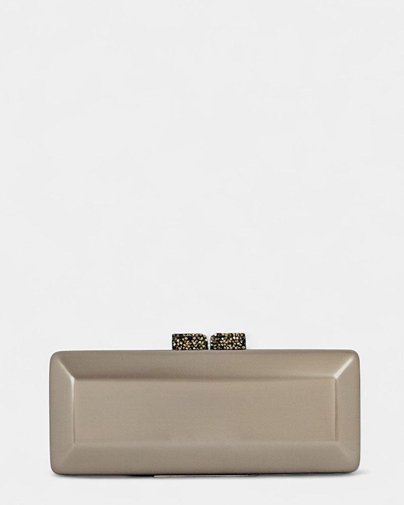 Bolso de ceremonia con cristal dorado Taupe Elegance