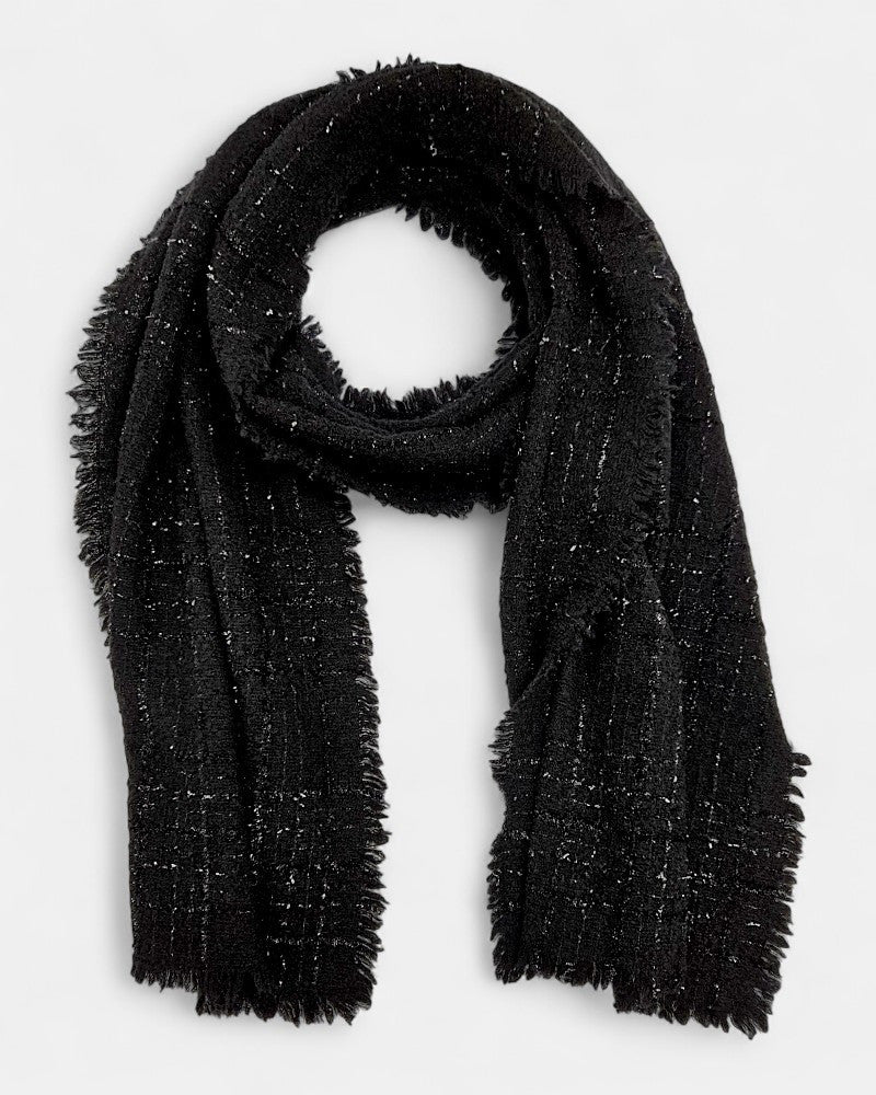 Écharpe en laine noire Adrienne