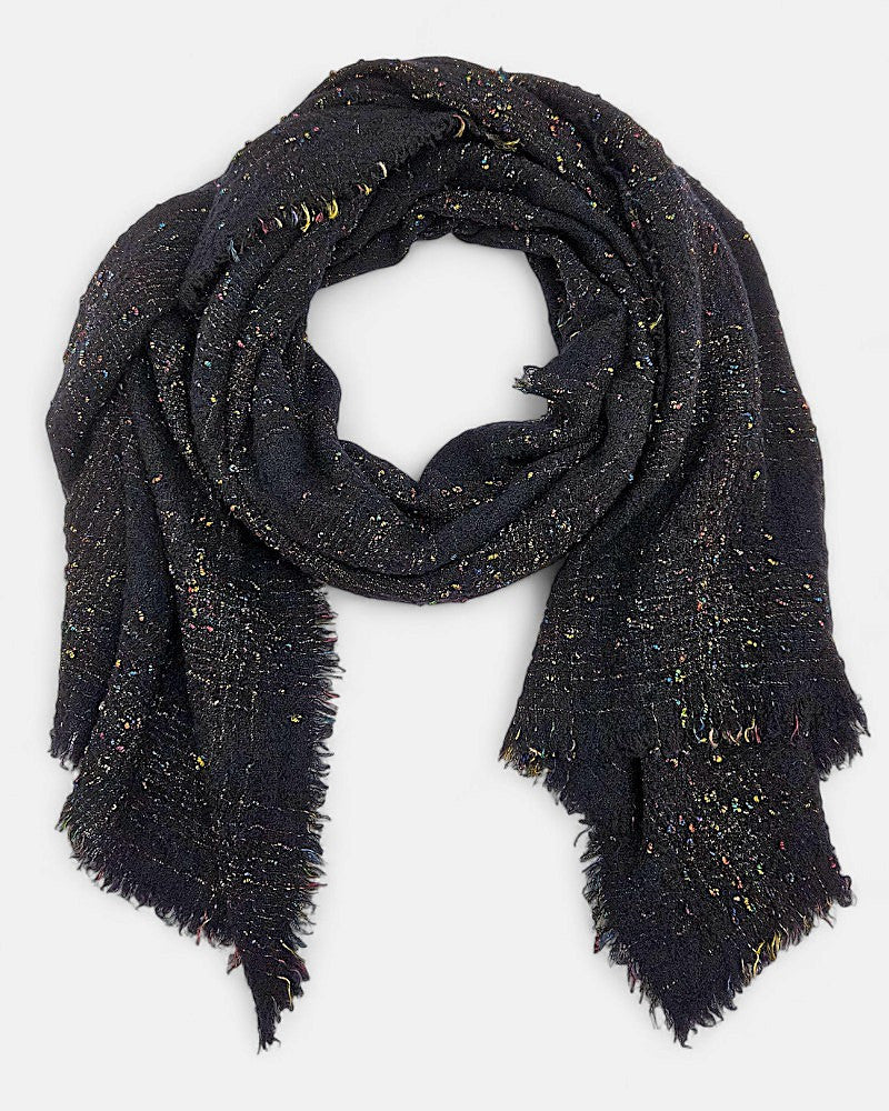 Fular negro Tilly de lana