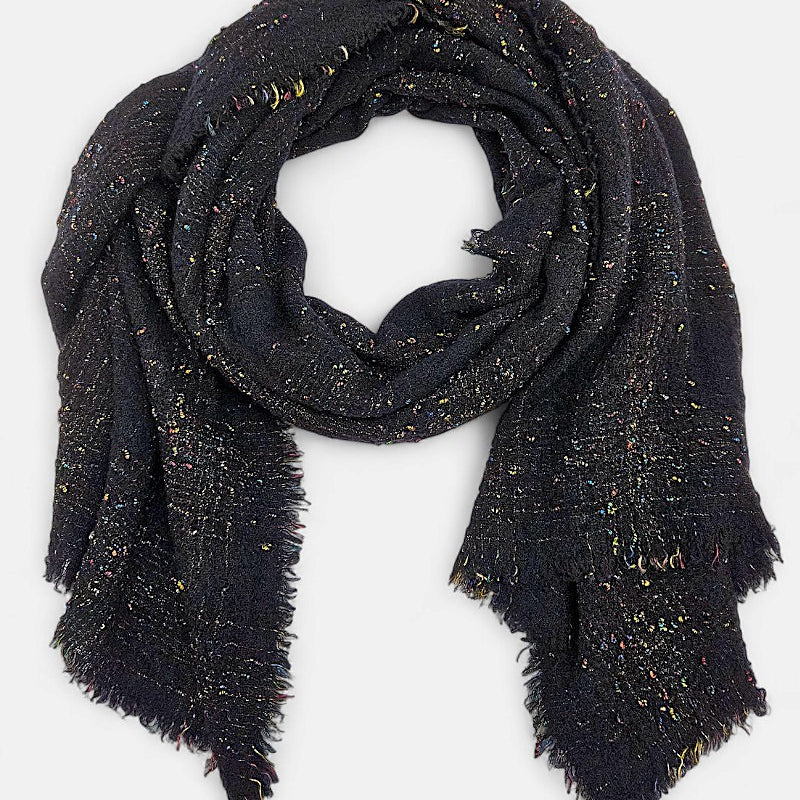 Fular negro Tilly de lana