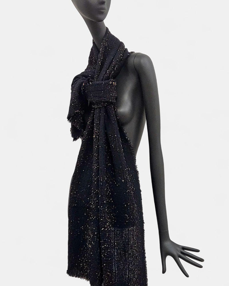 Fular negro Tilly de lana