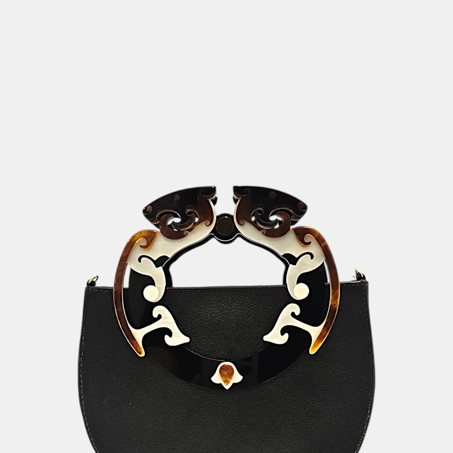 Bolso piel Gissa Bicalho negro con asa
