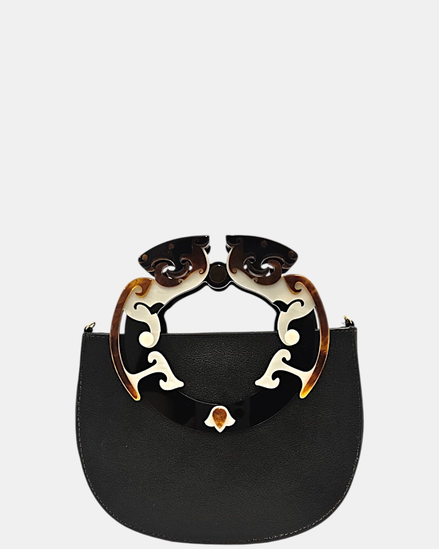 Bolso piel Gissa Bicalho negro con asa