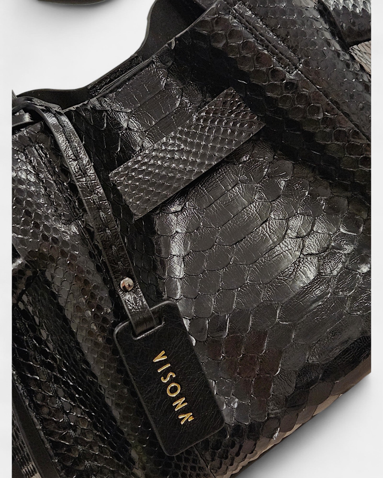 Bolso piel pitón Giada de mano