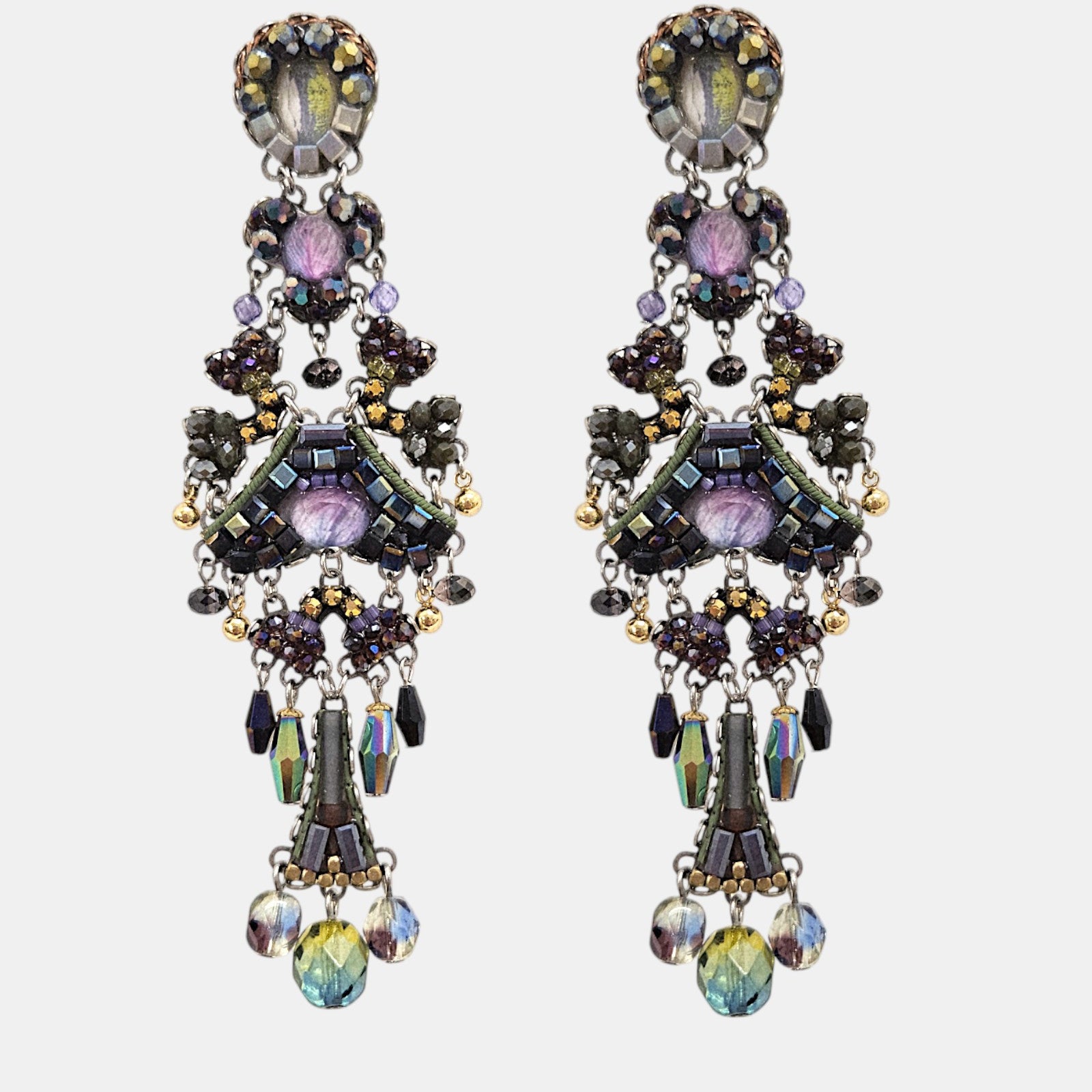 Pendientes largos Enigma multicolor