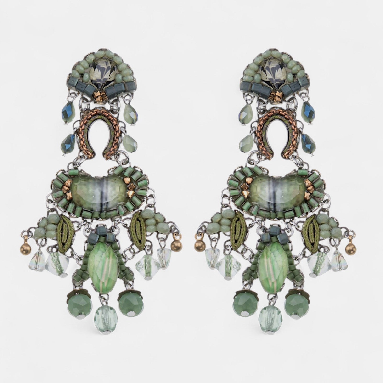 Pendientes largos Fielda verdes