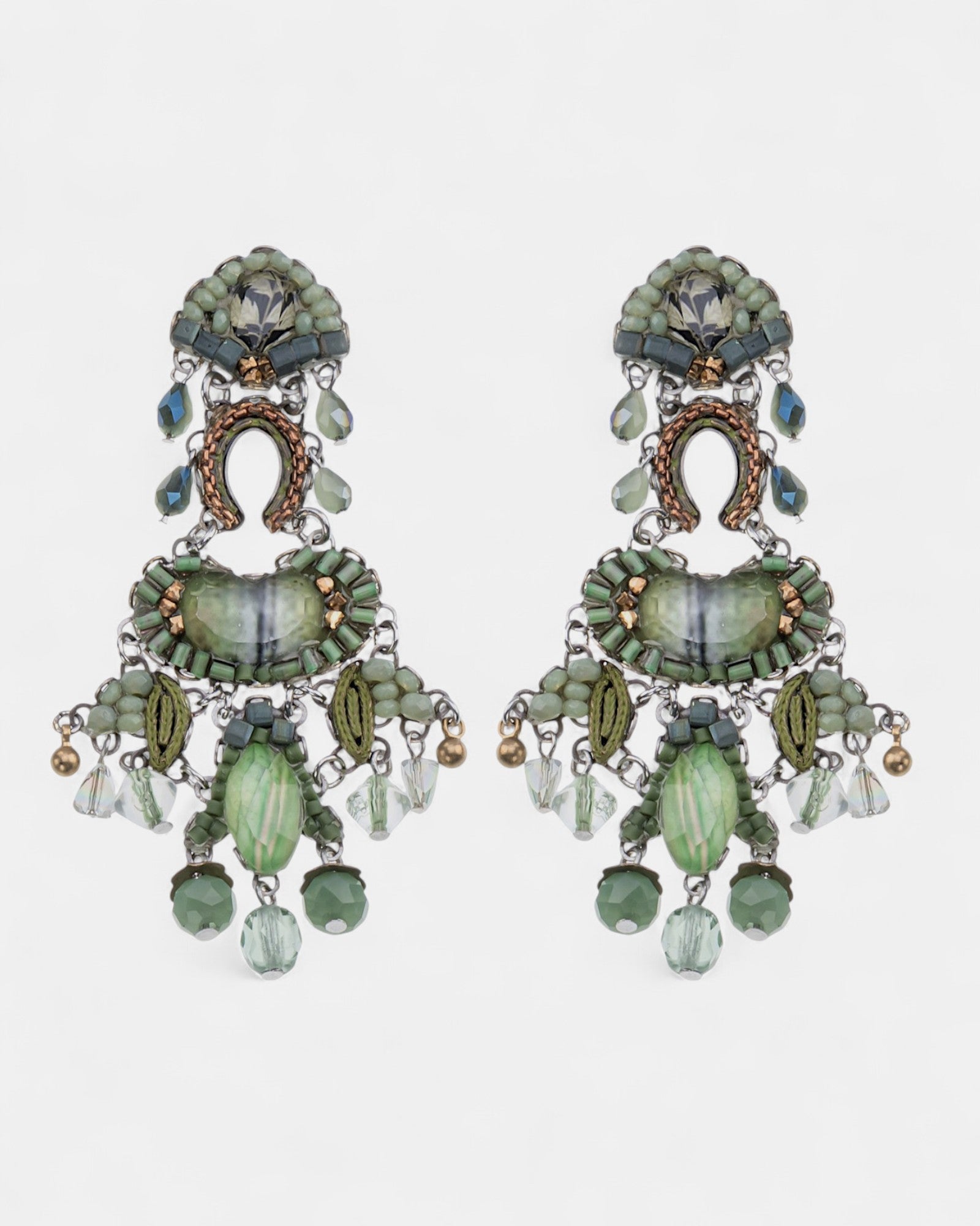 Pendientes largos Fielda verdes