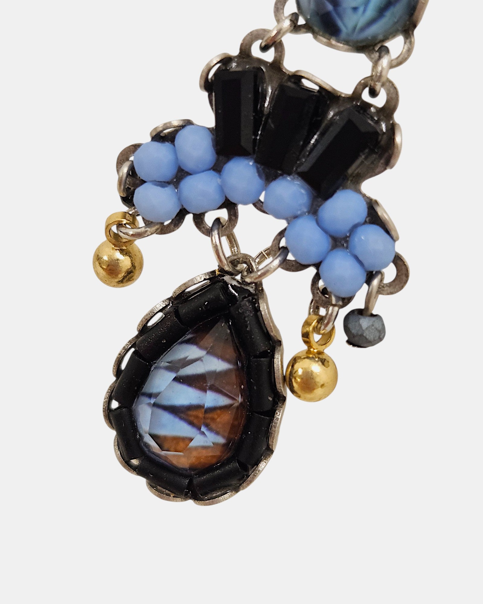 Pendientes Azules con Cristales en Lágrima Mazu