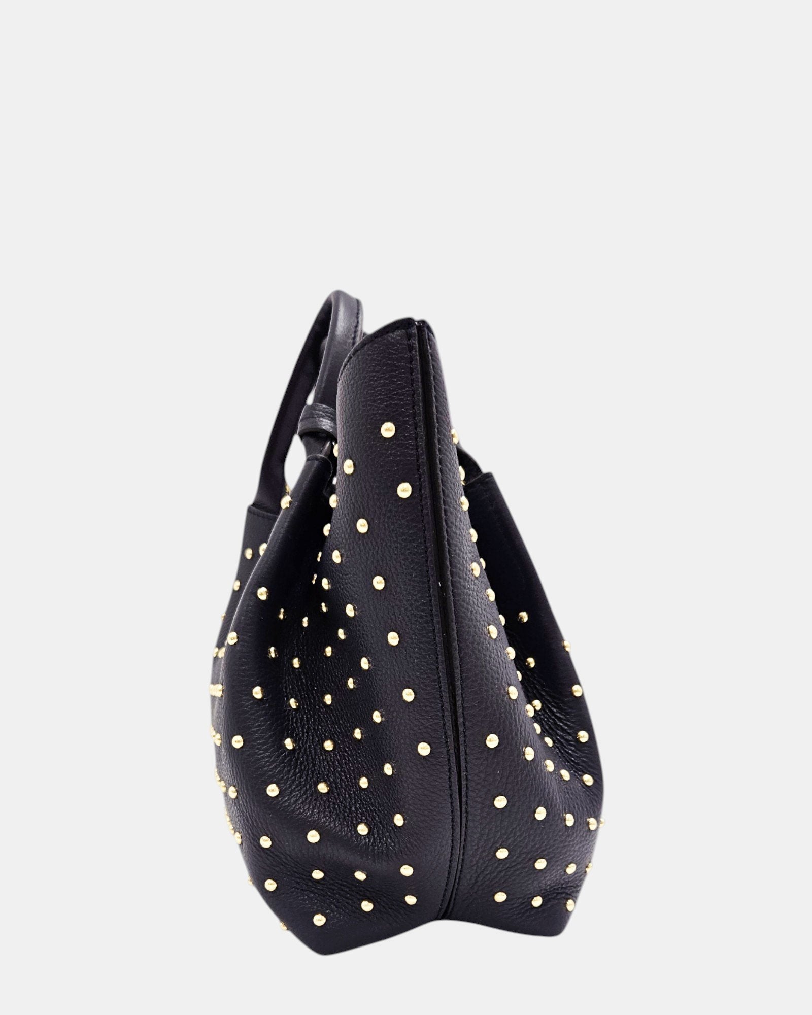 Bolso Shopper Azul Marino con Tachuelas Doradas