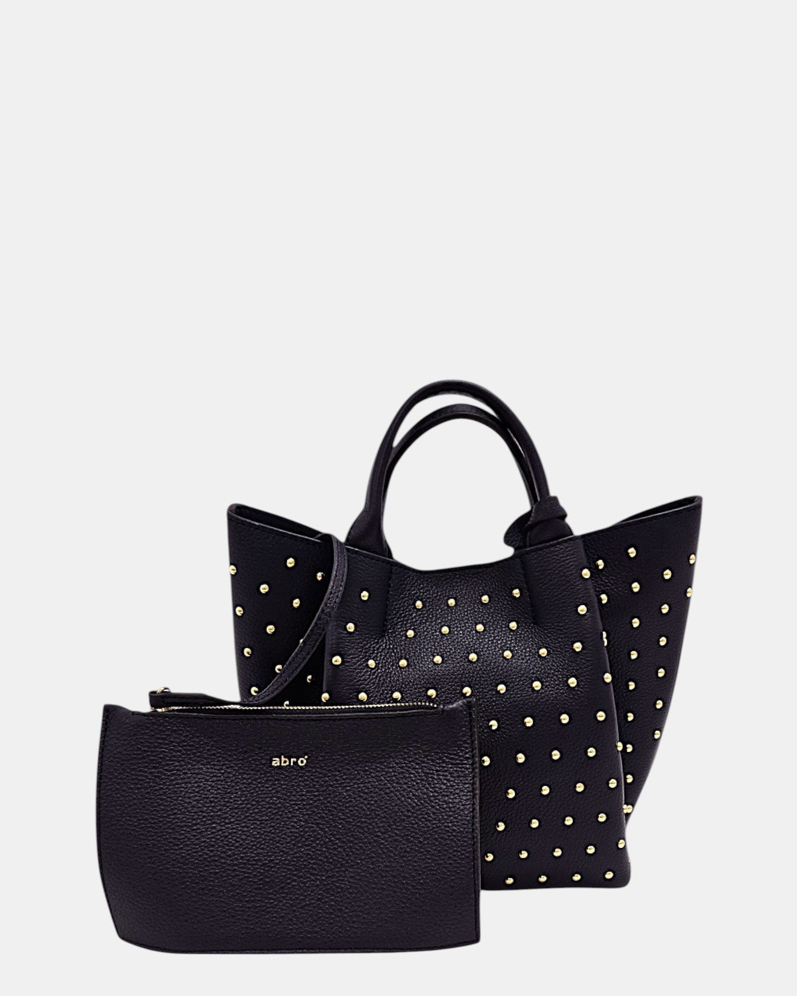 Bolso Shopper Azul Marino con Tachuelas Doradas