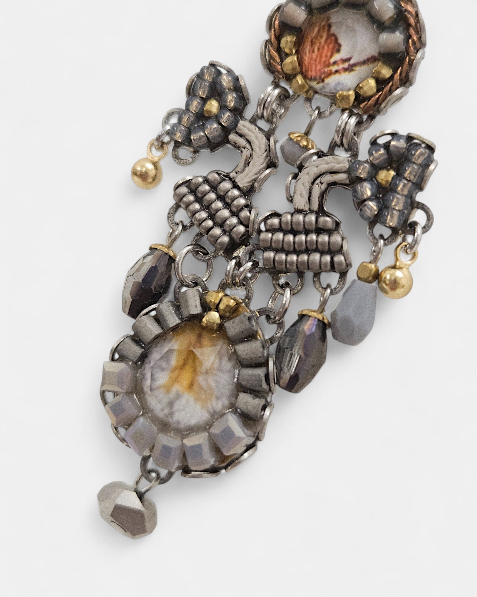 Pendientes Artesanales Plateados con Cristales Ice