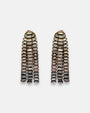 Pendientes Tataborello de flecos con cristales tallados en degradado de gris y plata.