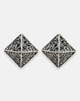 pendientes Livia de Maria e Luisa Jewels en plata 925 bruñida con forma piramidal calada en rombo.