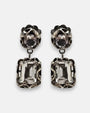 pendientes Astra de Maria e Luisa Jewels en plata 925 bruñida con dobles cristales transparentes.