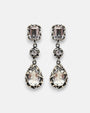 pendientes Lavinia de Maria e Luisa Jewels en plata 925 bruñida con cascada de tres cristales transparentes.
